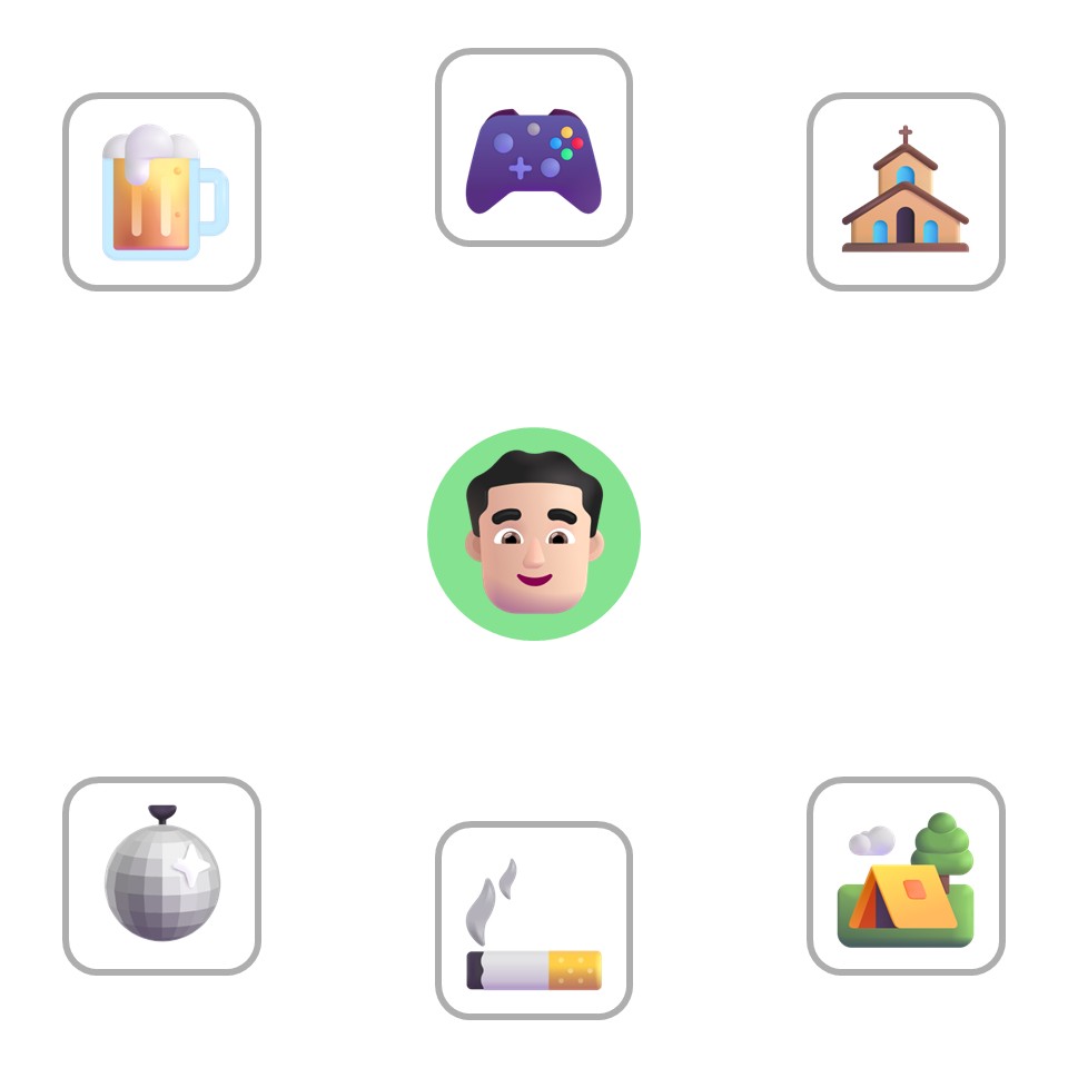 first step, a user creates a profile