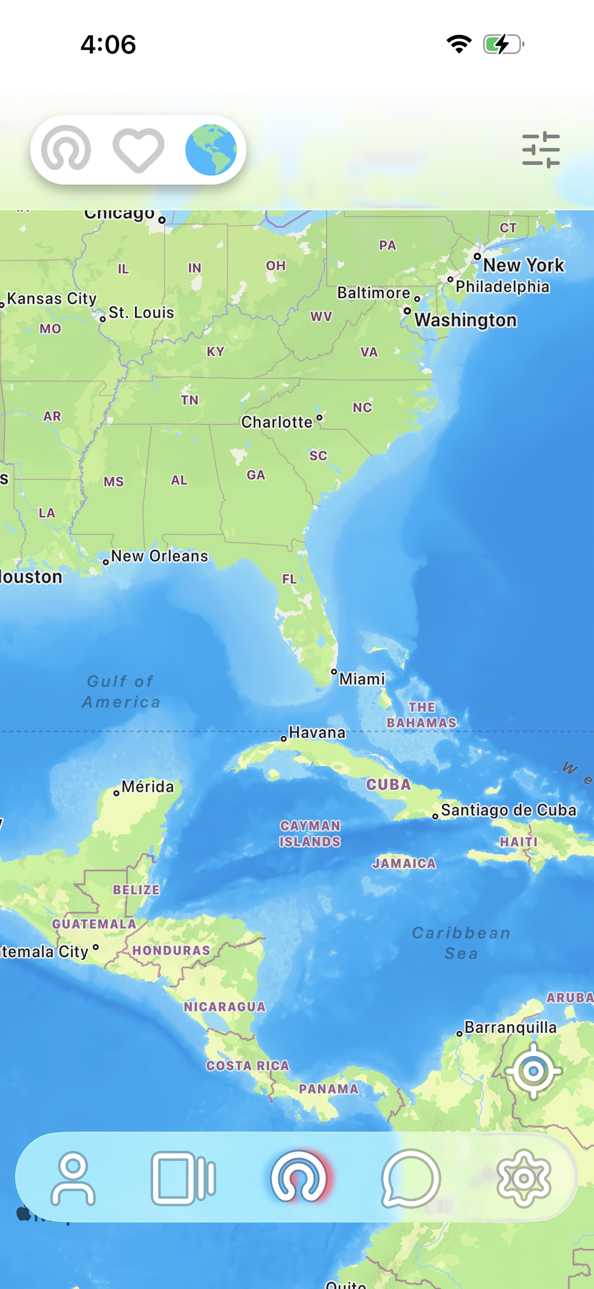 world view map showing polar users matching across cities worldwide